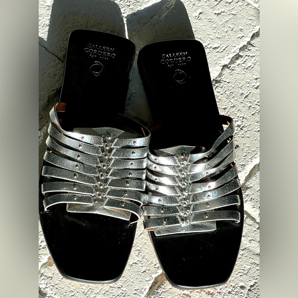 Calleen Cordero Silver Sandal Size 11 NWOB